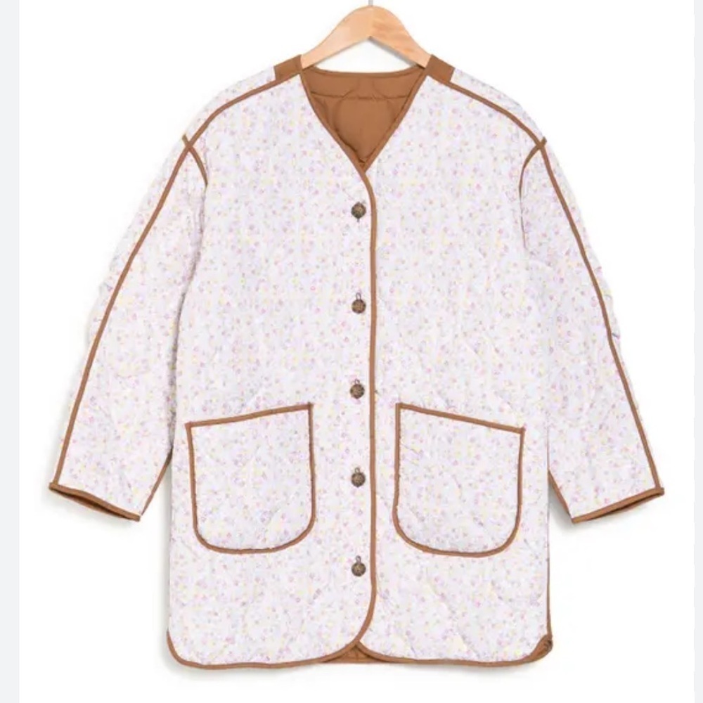 Lucky Brand Reversible Quilted Onion Jacket in Vintage Floral Sz L